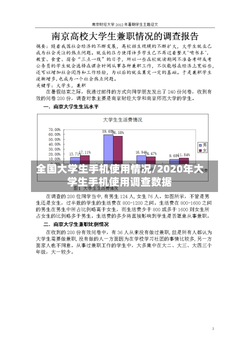 全国大学生手机使用情况/2020年大学生手机使用调查数据
